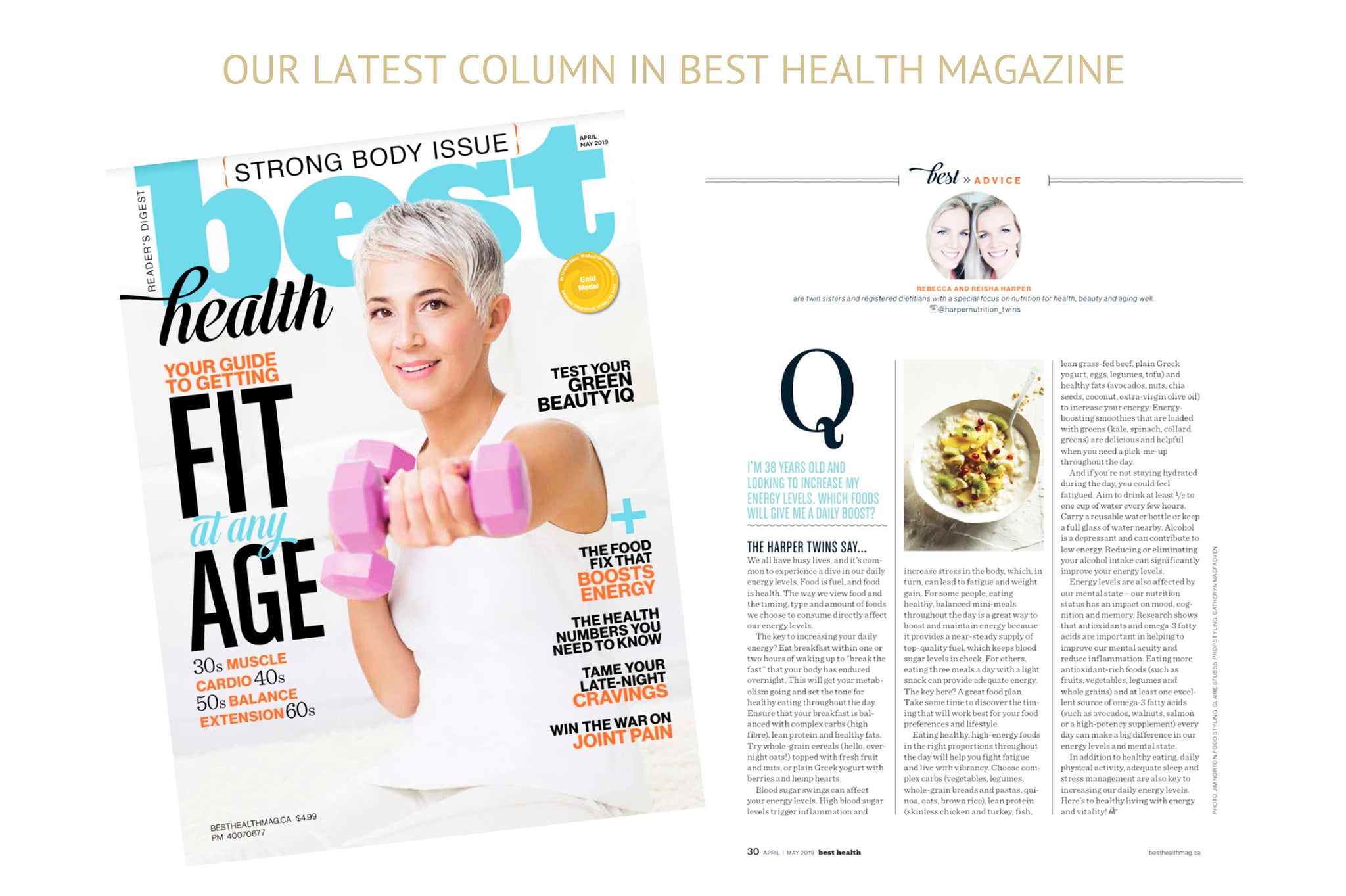 Our Latest Column In Best Health Magazine - The 'Strong Body' Issue